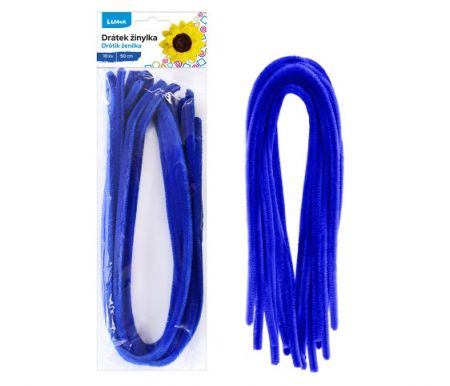 Drátek žinylka 500x8mm 10ks tmavě modrý