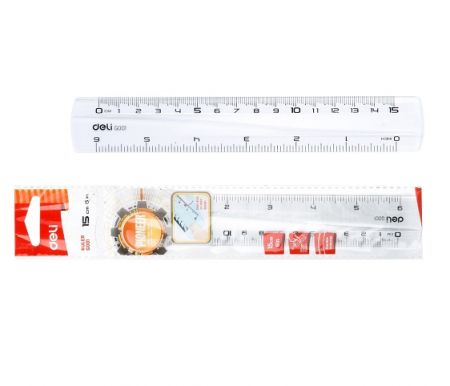 Pravítko DELI EG00112 15cm čiré