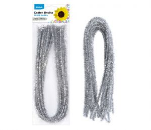 Drátek žinylka 500x8mm 10ks stříbrný