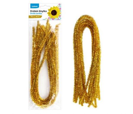 Drátek žinylka 500x8mm 10ks zlatý