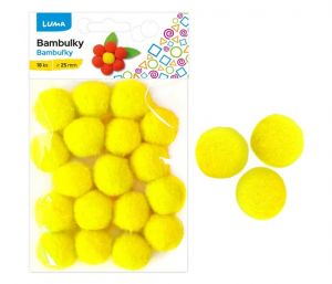 Bambulky žluté 18ks 25mm