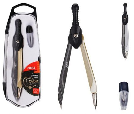 Školní kružítko kovové v krabičce ORBIT DELI EG20502