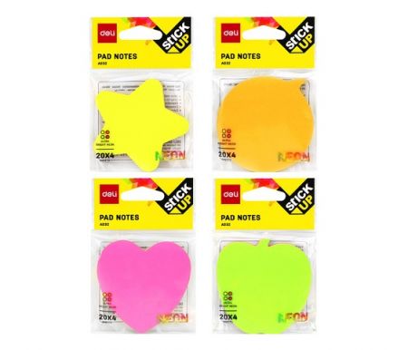 Bloček samolepící 69x69mm 80 listů NEON mix