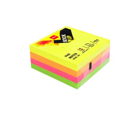 Bloček samolepící kostka STICK UP 76x76mm 4x100l neon DELI EA03003