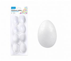 Polystyren vajíčko 8cm, 8 ks v bal.