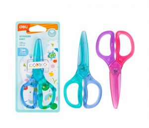Nůžky dětské 120mm COMIKO plastové DELI E6067 mix