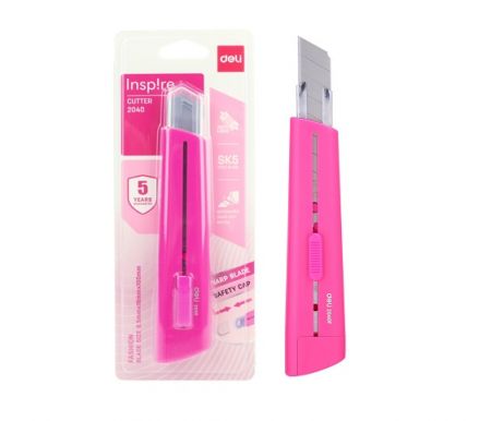 Nůž 169mm odlamovací DELI E2040 růžový