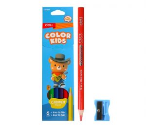 Pastelky DELI EC00660 trojhranné JUMBO 6 barev Color Kids