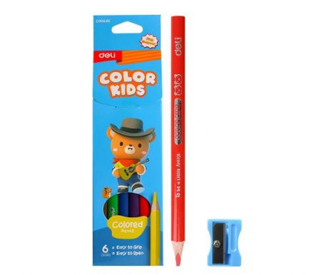 Pastelky DELI EC00660 trojhranné JUMBO 6 barev Color Kids