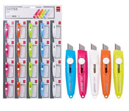 Nůž 75mm odlamovací mini DELI E2020 mix