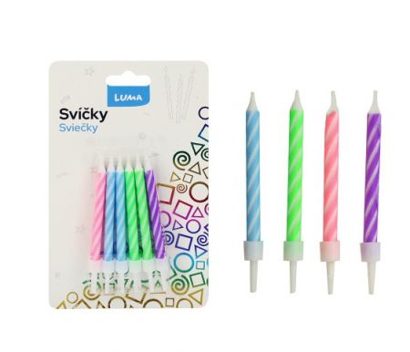 Svíčka 12ks, SPIRÁLA pastel LUMA