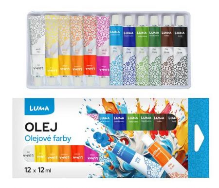 Barvy olejové sada 12 barev 12x12ml