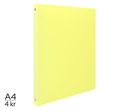 Pořadač LUMA A4 pastel 4 kroužkový žlutý