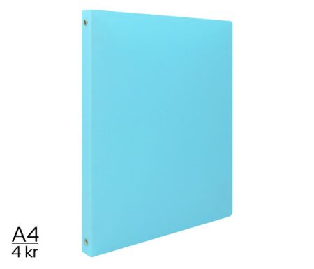 Pořadač LUMA A4 pastel 4 kroužkový modrý
