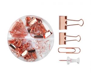 Sada kancelářských potřeb růžové zlato MACARON DELI 78553