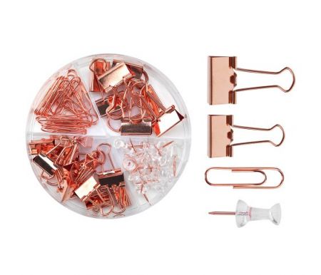 Sada kancelářských potřeb růžové zlato MACARON DELI 78553