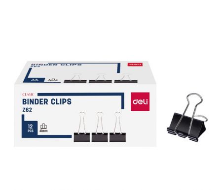 Binder clip 41mm,12ks DELI E38562