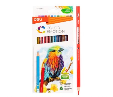Pastelky DELI trojhranné 12 barev Color Emotion EC00200