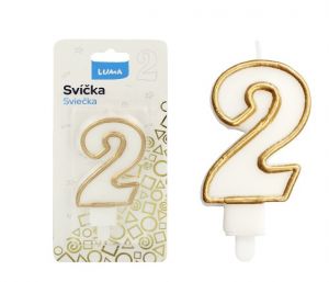 Svíčka č.2 zlatá LUMA