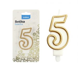 Svíčka č.5 zlatá LUMA