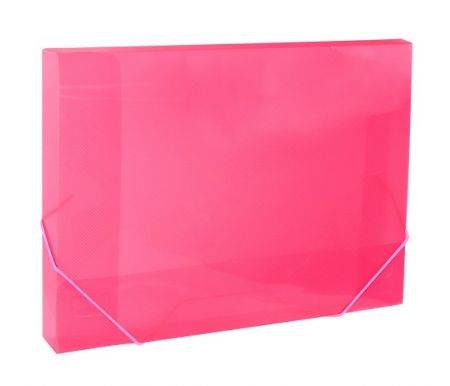 Desky na spisy s gumou, box A4 LUMA, růžový