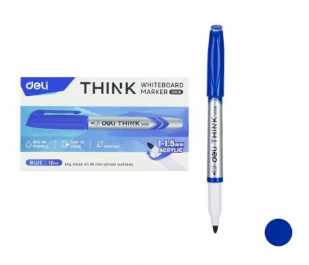 Popisovač DELI EU00630 modrý stíratelný (2709)