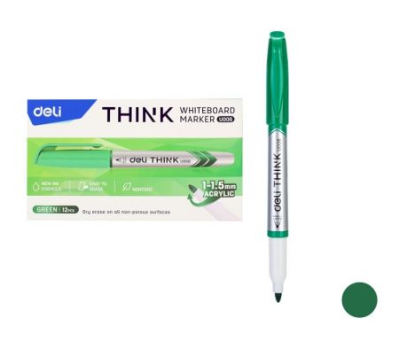 Popisovač DELI EU00650 zelený stíratelný (2709)