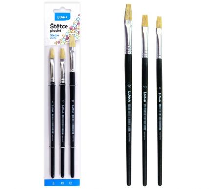 Štětce ploché sada 3ks mix LUMA
