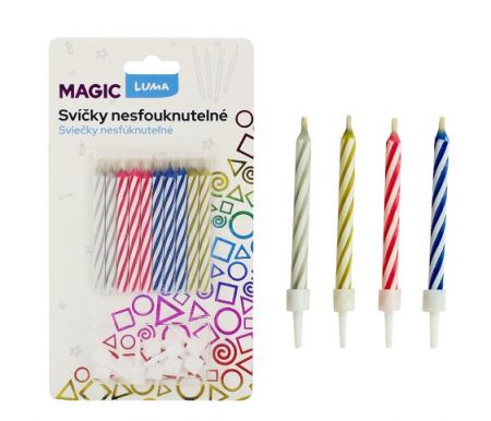 Svíčka 10ks MAGIC nesfouknutelná LUMA