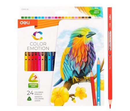 Pastelky DELI trojhranné 24 barev Color Emotion EC00220