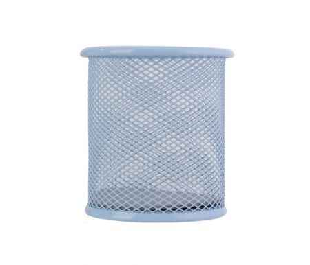 Stojánek drátěný na tužky DELI 9153 modrý pastel