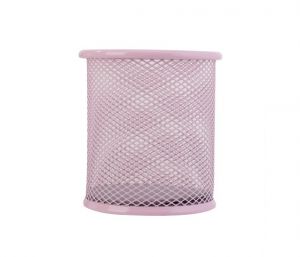 Stojánek drátěný na tužky DELI 9153 růžový pastel