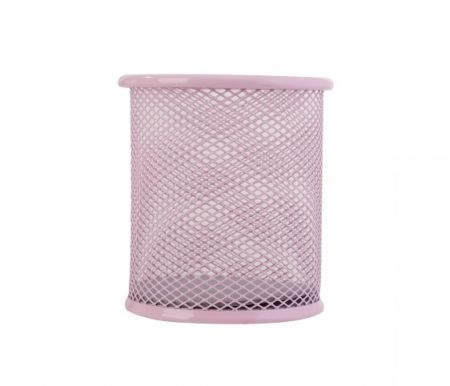 Stojánek drátěný na tužky DELI 9153 růžový pastel