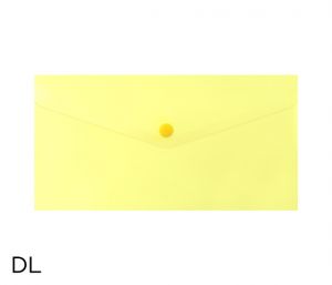 Obal spisový s klopou a drukem DL pastel LUMA, žlutý