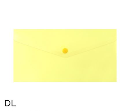 Obal spisový s klopou a drukem DL pastel LUMA, žlutý