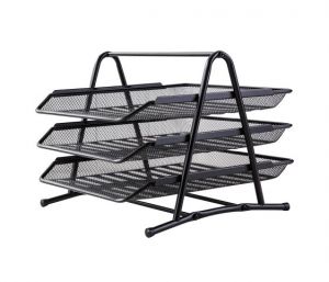 Zásuvka s třemi přihrádkami drátěná černá 