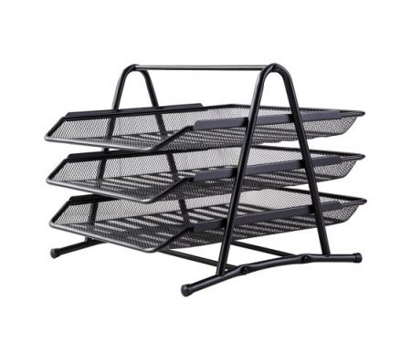 Zásuvka s třemi přihrádkami drátěná černá 