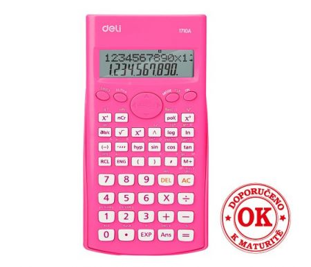 Kalkulačka vědecká DELI E1710A růžová