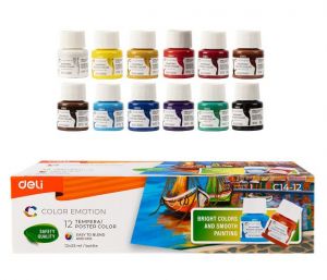 Barvy temperové DELI 12 barev 25ml Color Emotion EC14-12