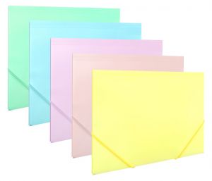 Desky na spisy s gumou A4, 3 klopy pastel LUMA