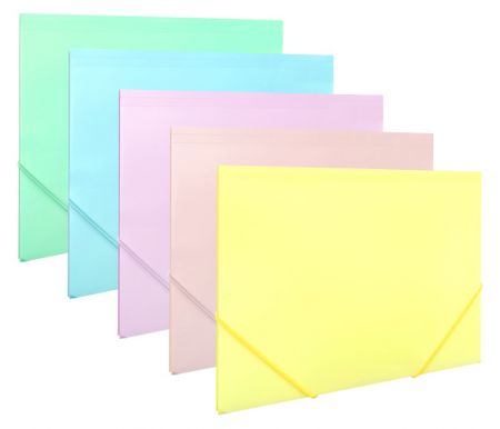 Desky na spisy s gumou A4, 3 klopy pastel LUMA