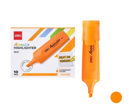 Zvýrazňovač DELI ES621 oranžový plochý