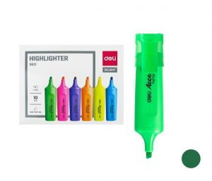 Zvýrazňovač DELI ES621 zelený plochý