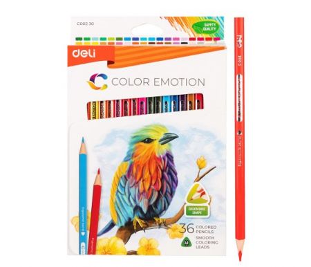Pastelky DELI trojhranné 36 barev Color Emotion EC00230