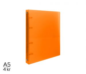 Pořadač LUMA A5 diagonální 4 kroužkový oranžový