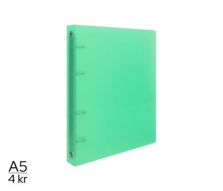 Pořadač LUMA A5 diagonální 4 kroužkový zelený