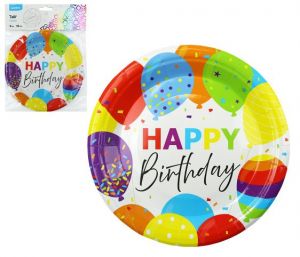 Nádobí - Talíř 18cm HAPPY BIRTHDAY 6ks LUMA