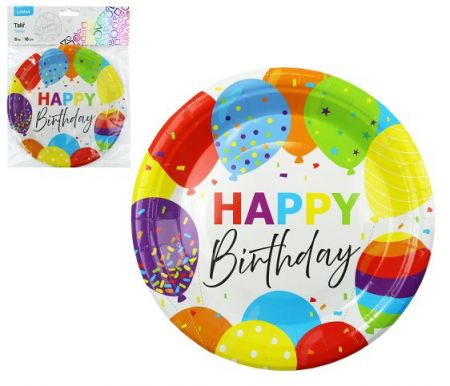 Nádobí - Talíř 18cm HAPPY BIRTHDAY 6ks LUMA