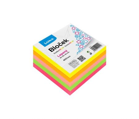 Bloček KOSTKA barevná NEON 85 x 85 x 40mm lepená LUMA