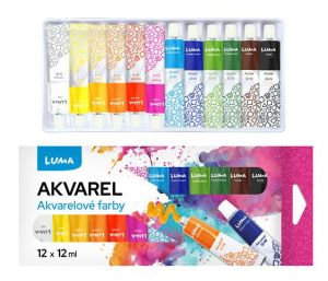 Barvy aquarelové sada LUMA 12 barev 12ml